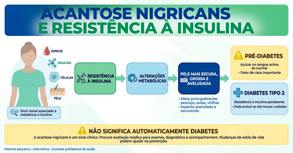 Acantose nigricans e relação entre resistência à insulina, pré-diabetes e diabetes