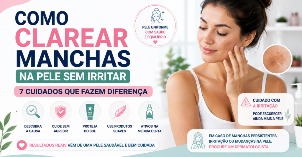 Como clarear manchas na pele sem irritar e quais cuidados ajudam