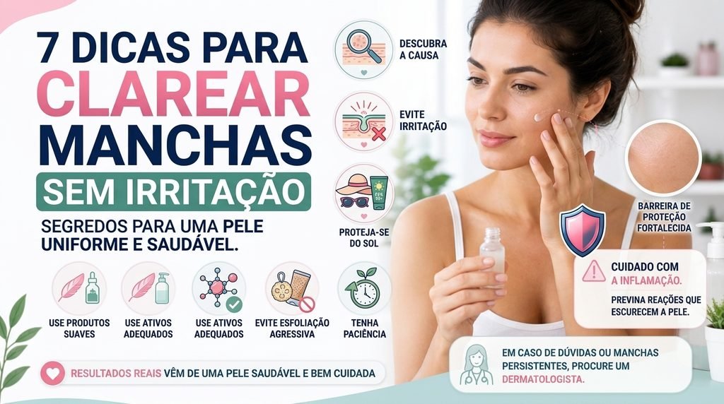 Cuidados seguros para clarear manchas na pele sem causar irritação