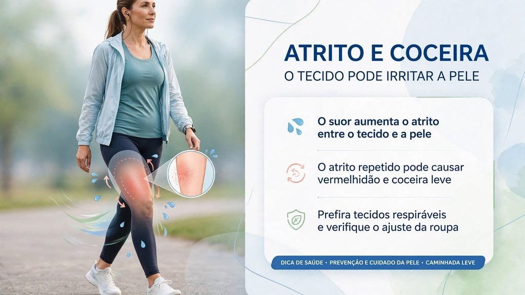 Atrito entre legging e pele causando coceira e irritação